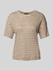 Weekend Max Mara T-shirt met extra brede schouders, model 'BARCA' Middenbruin