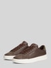 Tommy Hilfiger Sneaker aus Leder-Textil-Mix mit Label-Schriftzug Mittelbraun