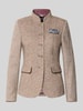 White Label Blazer mit Viskose-Anteil und Stehkragen Beige