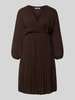 ZABAIONE Freizeitkleid mit V-Ausschnitt Modell 'Im44sa' Mittelbraun
