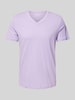 s.Oliver RED LABEL Regular Fit T-Shirt aus reiner Baumwolle mit V-Ausschnitt Lavender