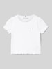 Tommy Hilfiger Teens T-shirt met geschulpte zoom, model 'ESSENTIAL' Wit