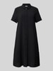 Jake*s Casual Knielanges Hemdblusenkleid mit Strukturmuster Black