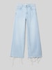 Mango Wide Leg Jeans im Destroyed-Look Hellblau