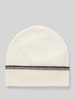 Christian Berg Woman Wollbeanie mit Umschlag in Ripp-Optik Offwhite