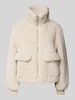 Marc O'Polo Boxy Fit Teddy-Jacke mit Pattentaschen Offwhite
