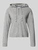 Jake*s Casual Regular fit gebreid jack van puur kasjmier Zilver gemêleerd