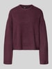 ONLY relaxed fit pullover met ronde hals model 'SIMONI' Bordeaux gemêleerd