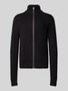 Jack & Jones Kardigan ze stójką i zamkiem błyskawicznym model ‘PANNEL’ Czarny