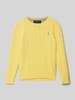 Polo Ralph Lauren Teens Strickpullover mit Zopfmuster Gelb