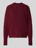 ICHI relaxed fit gebreide pullover met wol model 'Sage' Bordeaux