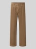 Lindbergh Straight Fit Hose aus Baumwoll-Mix in Cord-Optik Mittelbraun