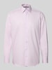 ETERNA Modern fit zakelijk overhemd van katoen met kentkraag Lila
