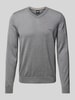 BOSS Gebreide pullover van scheerwol, model 'Baram' Antraciet