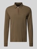 Tommy Hilfiger Slim fit poloshirt met labelstitching Olijfgroen