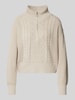 Only Oversized Troyer mit Strickmuster Modell 'DORITTA' Offwhite