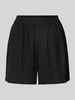 Pieces Regular Fit Shorts aus Viskose-Leinen-Mix Modell 'PIA' Black