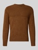 Brax Gebreide pullover met ribboorden, model 'Rick' Camel