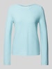 Marc O'Polo Strickpullover mit gerippten U-Boot-Ausschnitt Hellblau