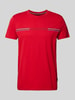 Tommy Hilfiger T-shirt met labelprint Donkerrood