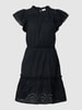 Saint Tropez Knielanges Kleid mit Lochstickerei Modell 'Tilly' Black