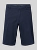 bugatti Regular fit korte chino met ceintuurlussen, model 'Flat' Marineblauw