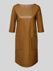 MM Smalle jurk in kunstleerlook Cognac