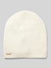 Seeberger Beanie aus reinem Kaschmir mit Label-Detail Offwhite