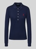 Polo Ralph Lauren Slim fit poloshirt met labelstitching, model 'JULIE' Donkerblauw