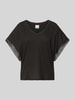 ICHI T-Shirt mit V-Ausschnitt Modell 'HOLYA' Black