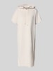 Christian Berg Woman Sweatkleid mit Statement-Print und Kapuze Ecru