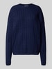 Review Gebreide pullover met kabelpatroon Marineblauw gemêleerd