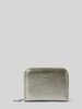 Seidenfelt Portemonnee met logodetail Metallic zwart