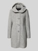 Milo Coats Lange jas met capuchon en knoopsluiting, model 'STELLA' Lichtgrijs