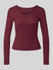 ONLY Slim Fit Langarmshirt mit Baumwoll-Anteil Modell 'TENNA' Bordeaux