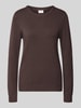 VILA Strickpullover aus Viskose-Mix Dunkelbraun