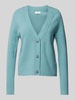 Fynch-Hatton Regular Fit Cardigan aus Wolle mit V-Ausschnitt Aqua