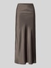 Neo Noir Midirok van satijn met elastische band, model 'URA' Taupe