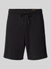 Alpha Industries Regular fit sweatshorts met labelpatch, model 'ALPHA ESSENTIALS' Zwart