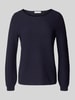 Christian Berg Woman Regular Fit Longsleeve aus reiner Baumwolle in Strick-Optik Dunkelblau