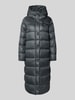 Blauer Usa Gewatteerde lange jas met labeldetail, model 'BELLEVUE' Donkergrijs
