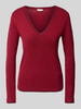 Liu Jo White Pullover mit V-Ausschnitt und Effektgarn Bordeaux
