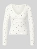 ONLY Regular Fit Langarmshirt aus Baumwoll-Mix Modell 'FENJA' Weiss