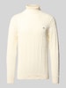 Gant Gebreide pullover met ribboorden Offwhite