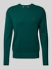 CK Calvin Klein Gebreide pullover met logostitching, model 'PIMA' Flessengroen