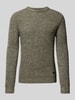 JOOP! Jeans Strickpullover mit Rundhalsausschnitt Modell 'Oro' Oliv