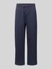 EA7 Emporio Armani Baggy fit sweatpants met labelprint Marineblauw