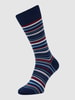 Falke Sokken met streepmotief, model 'MICROBLOCK SOCK' Marineblauw