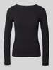 OPUS Slim Fit Langarmshirt aus Baumwoll-Mix Modell 'Sovke' Black