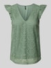 Vero Moda Top bluzkowy z efektem podpalania model ‘HONEY LULU’ Oliwkowy